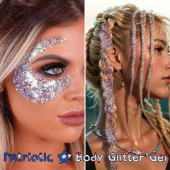 Meilury glitter stick next to a hand to show compact pocket-friendly size