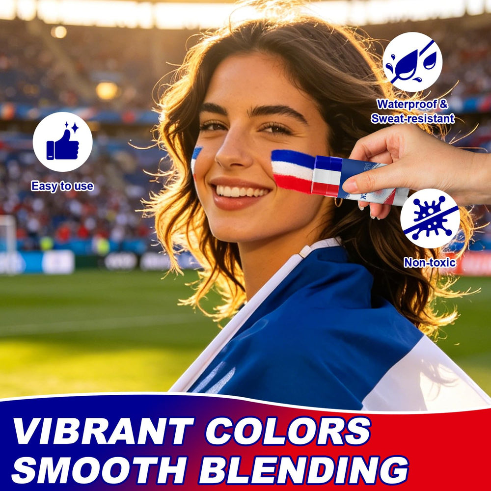 Meilury side view showing red white blue bands for quick tricolor looks benefit