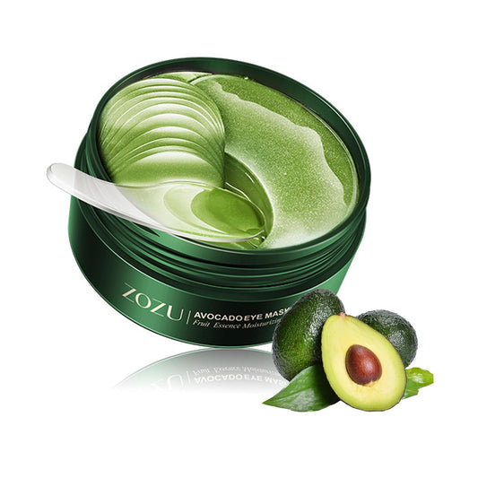 MeiPlumLai front packaging showing 60-piece avocado eye mask, convenient travel benefit