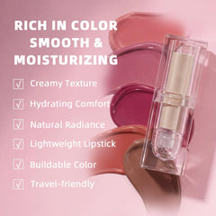mekuel applied on lips studio shot highlighting satin natural glow