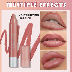 mekuel lip crayon held in hand to show size and travel-friendly convenience