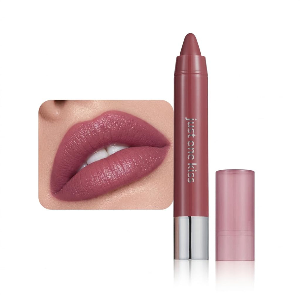 mekuel front packaging showing wine red crayon and cap, easy travel