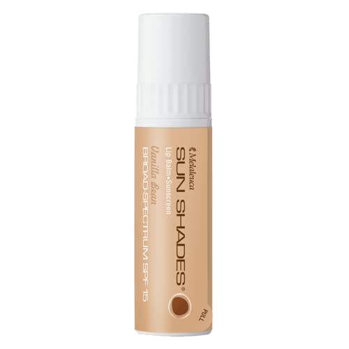 Melaleuca Sun Shades front packaging showing SPF15 and vanilla bean for on-the-go protection