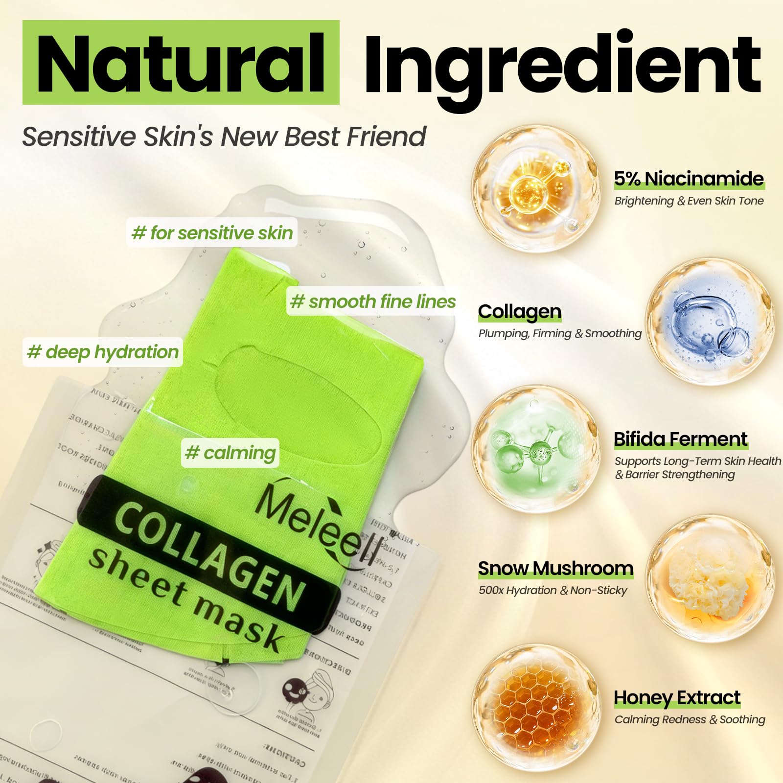 Meleell serum texture poured to show lightweight hydration and absorbency