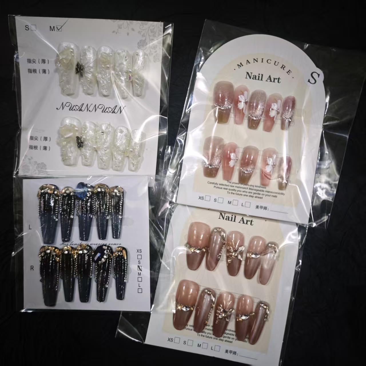 MellowBells side profile showing 30mm nail length for dramatic yet wearable style