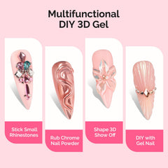 Close-up of MelodySusie 3D gel texture demonstrating easy shaping for precise detail