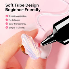 Sculpted nail with raised design using MelodySusie 3D gel highlighting durable hold