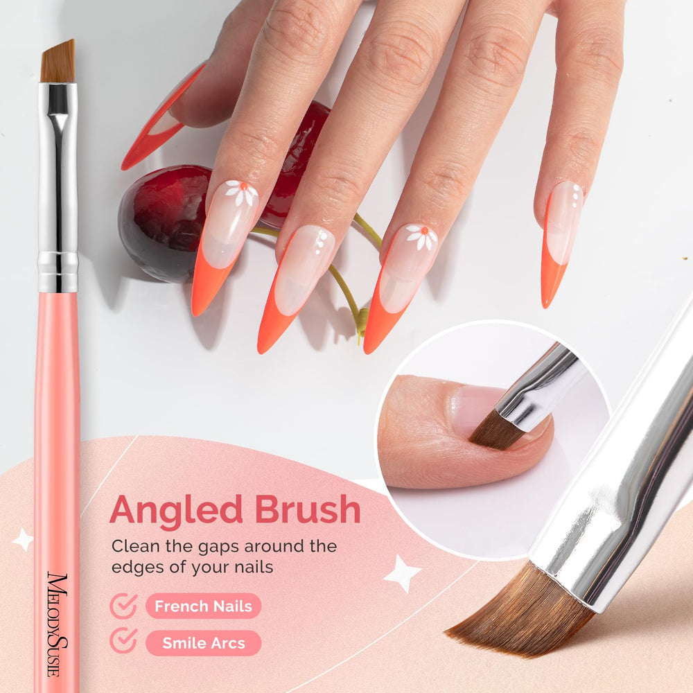 MelodySusie angled brush tip focused on precise cuticle cleaning benefit