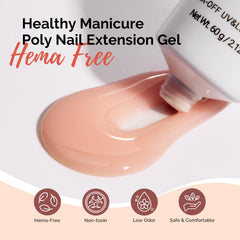 MelodySusie brush applying poly gel demonstrating neat control and low-odor handling
