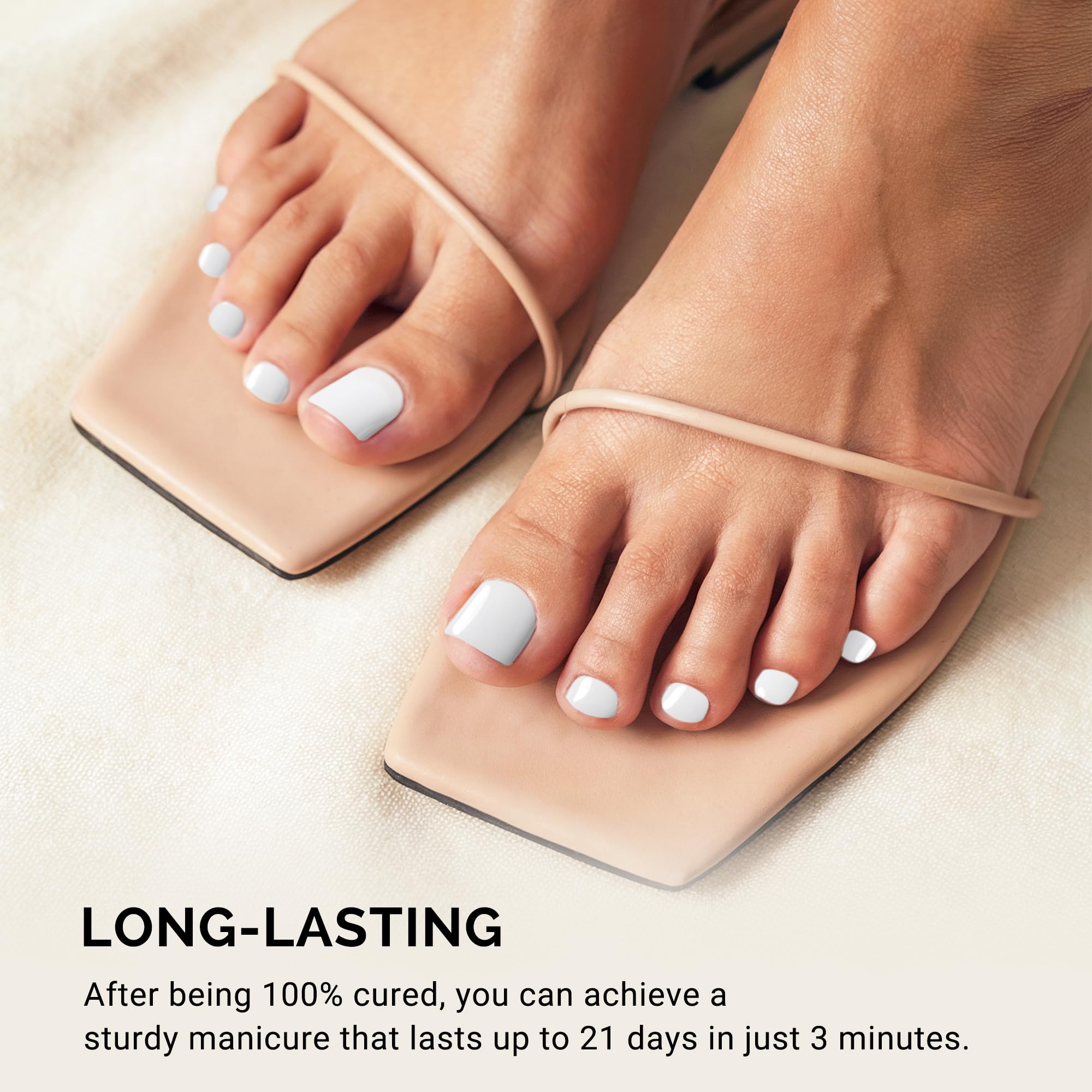 MelodySusie application on a toe, demonstrating simple, fast at-home pedicure