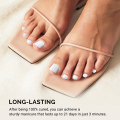 MelodySusie application on a toe, demonstrating simple, fast at-home pedicure