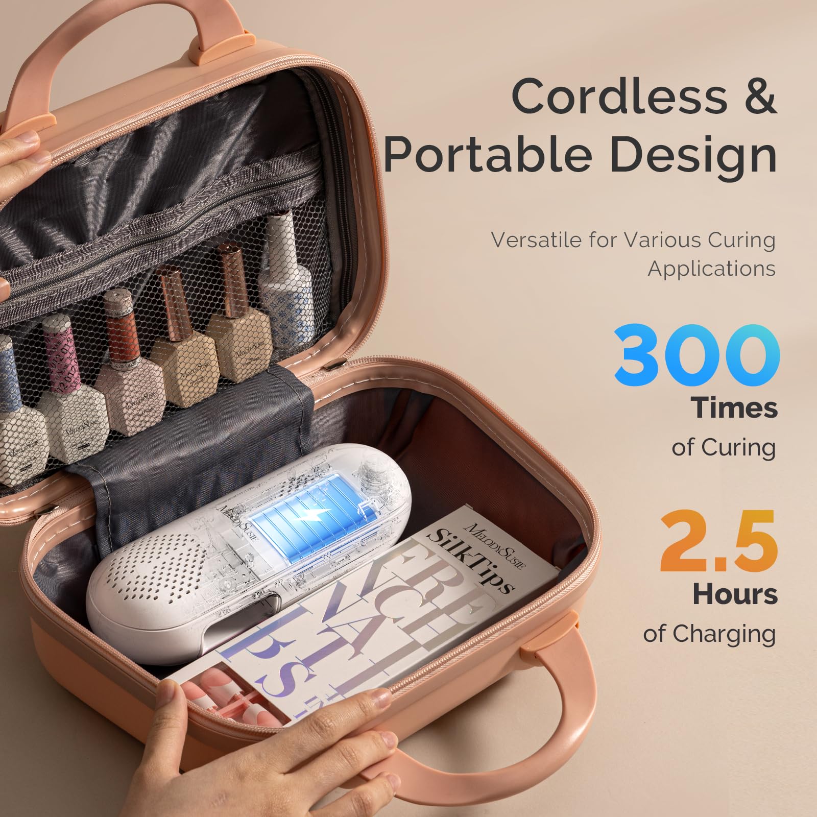 MelodySusie battery and charging port showing rechargeable convenience benefit