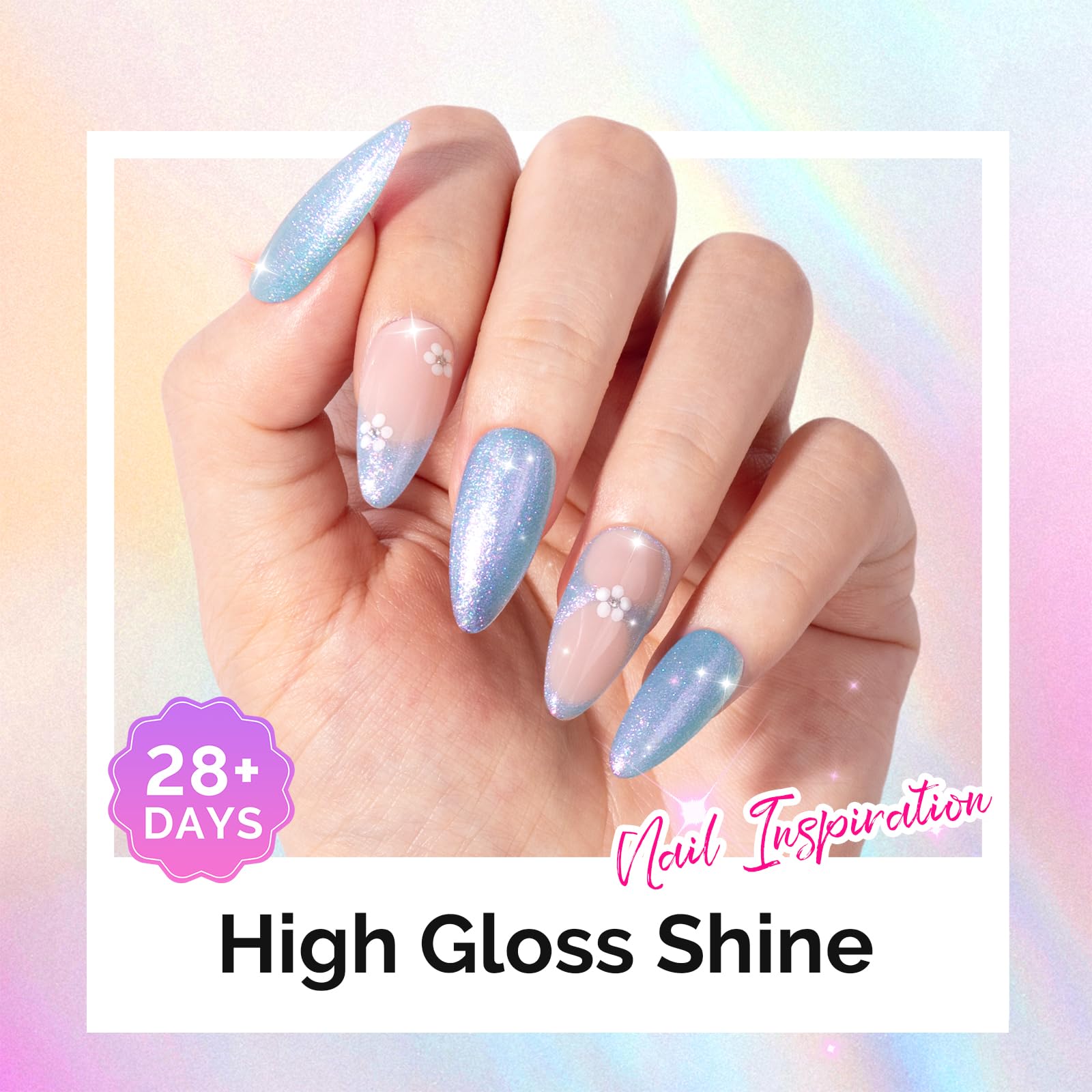 MelodySusie polished nails in use demonstrating durable shine and color shift
