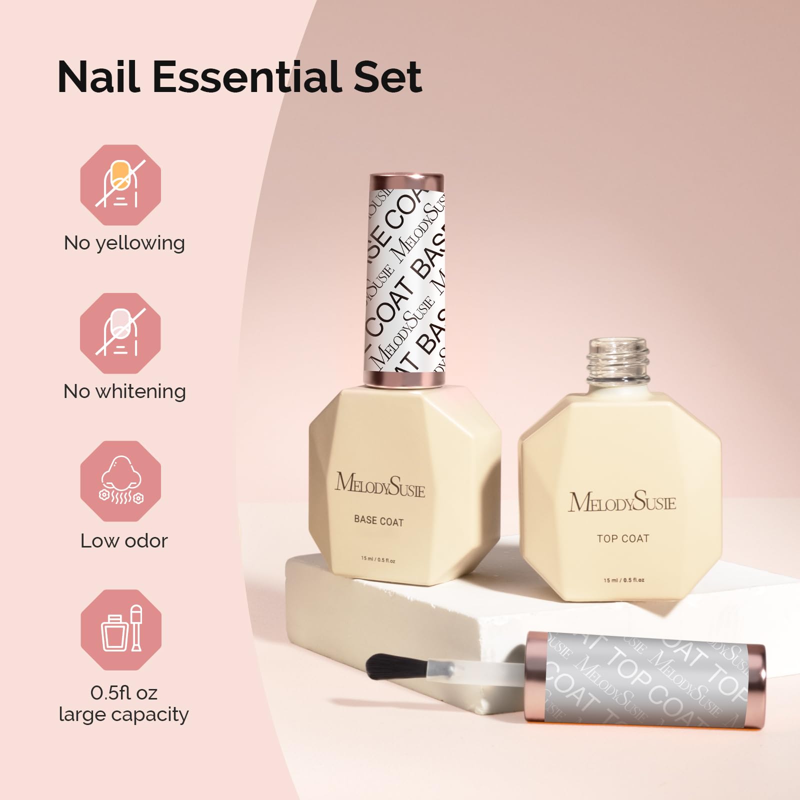 MelodySusie bottle label and cap detail showing product info and professional quality