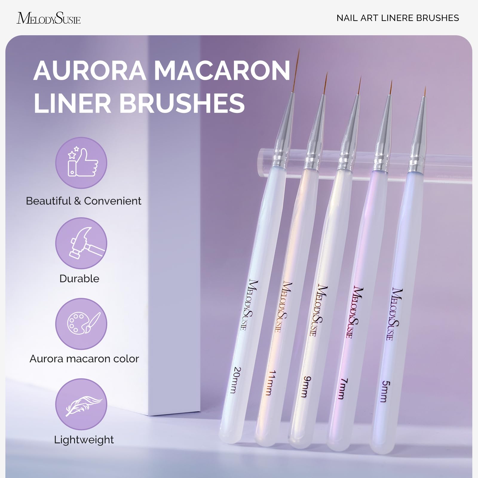 MelodySusie close-up of ultra-fine bristles delivering controlled thin lines