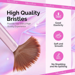 MelodySusie close-up of dense nylon bristles showing precise powder pickup for smoother acrylic application