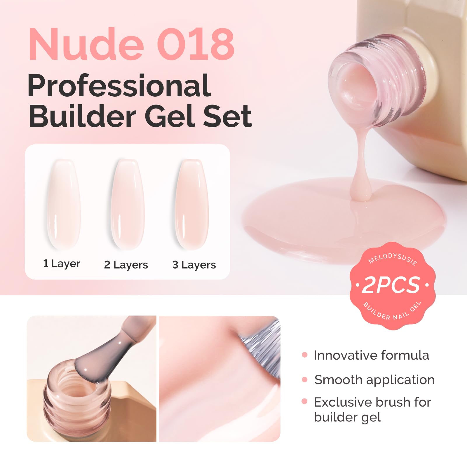 MelodySusie brush applicator close-up demonstrating built-in brush for precise, easy application