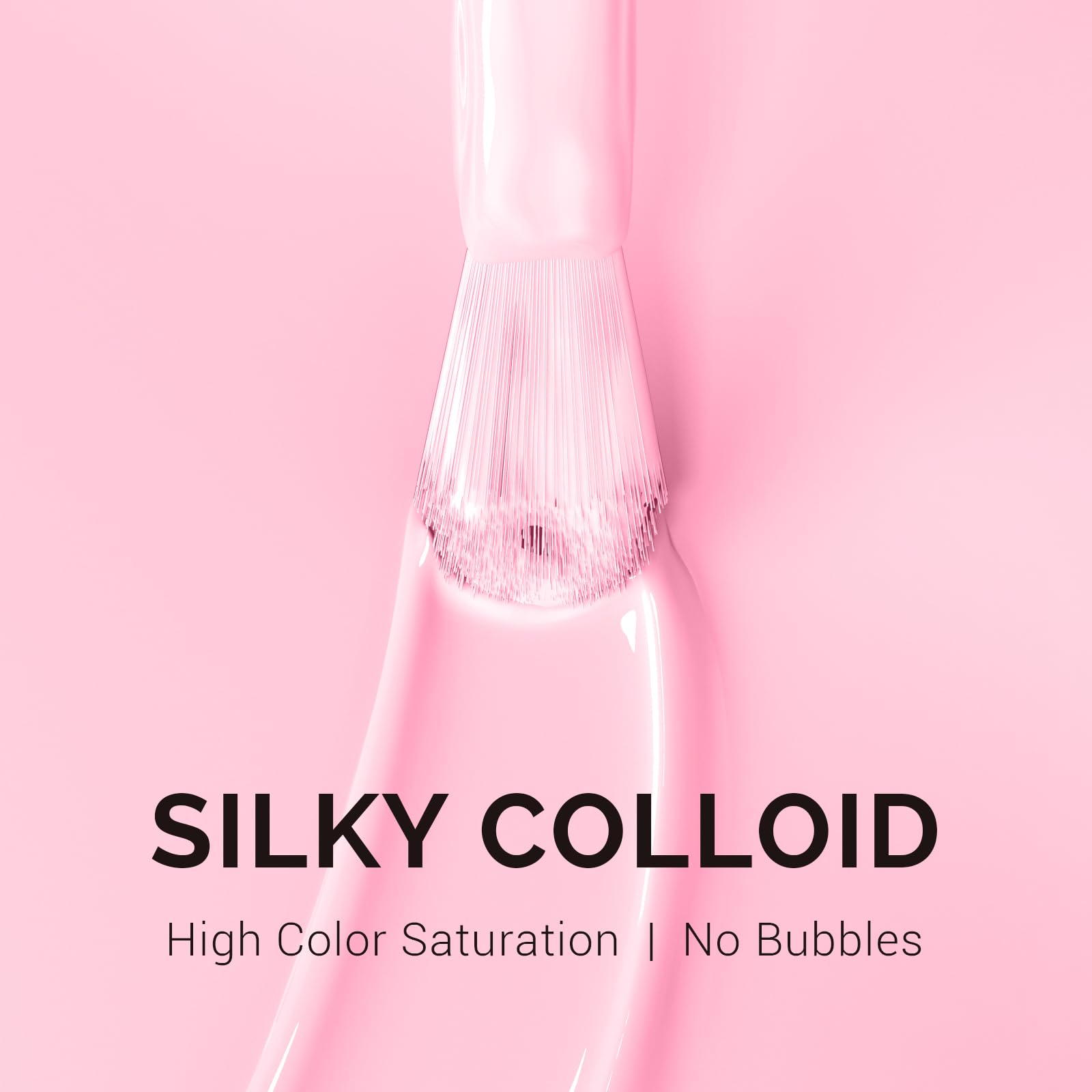MelodySusie brush stroke on nail demonstrating even coverage benefit