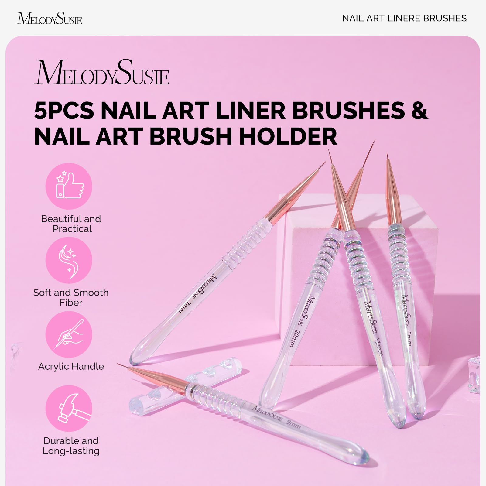 MelodySusie close-up of brush tips showing fine synthetic bristles for precise lines