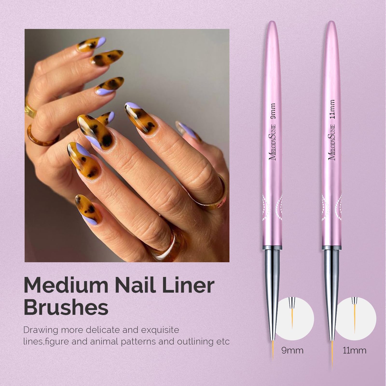 MelodySusie brush painting a thin stripe on nail, illustrating accurate control