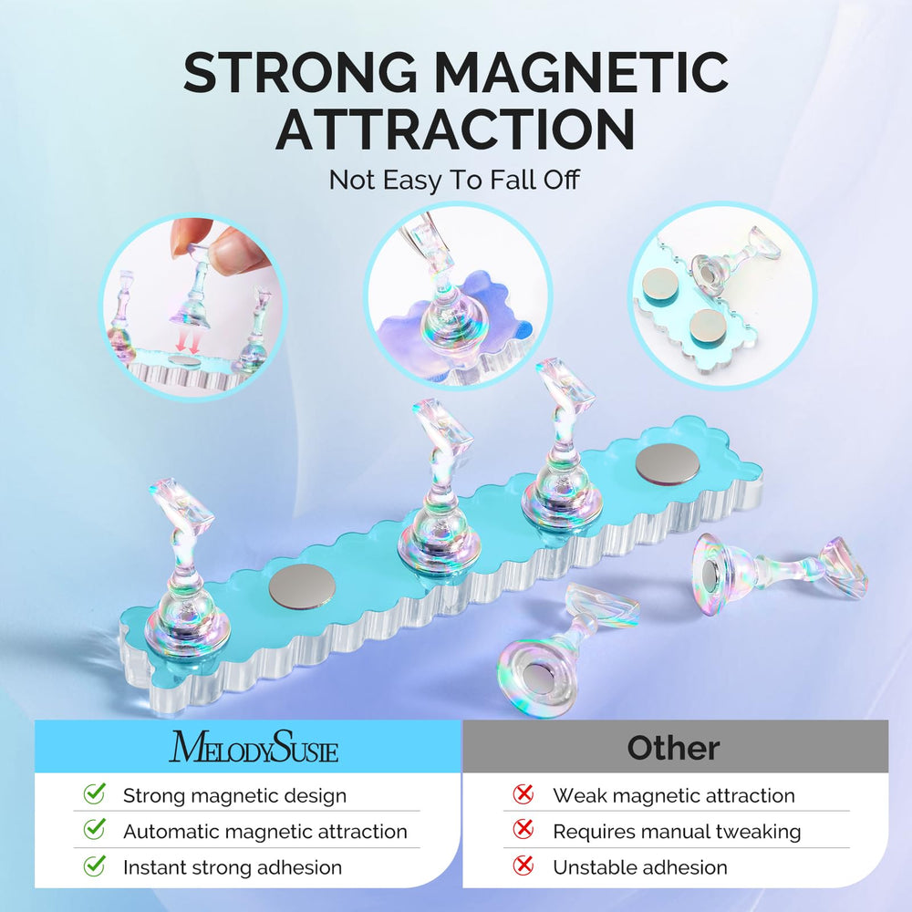 MelodySusie close-up of clear stands showcasing smooth acrylic texture and stability