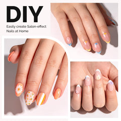 MelodySusie clear tips staged with polish and gel for versatile styling