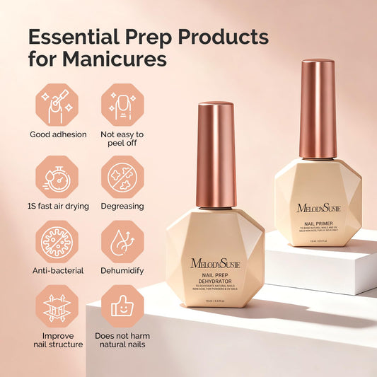 MelodySusie label close-up highlighting acid-free HEMA-free formulation