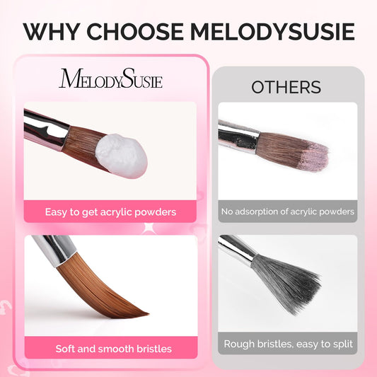 MelodySusie close-up of soft nylon bristle tips for smooth powder pickup