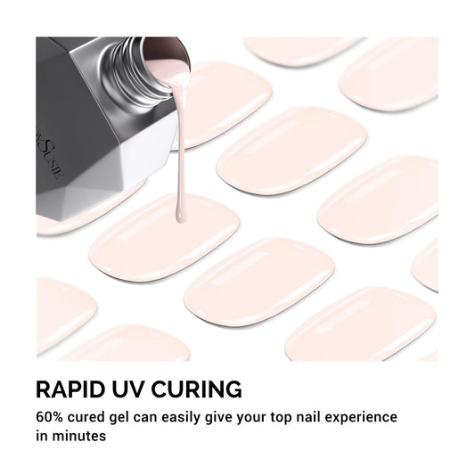 MelodySusie close-up of gel strip texture showing layered polish for durable shine