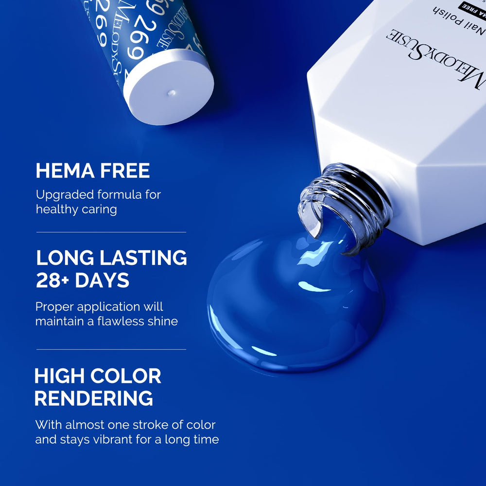 MelodySusie color swatch strip illustrating true royal blue pigment for rich coverage