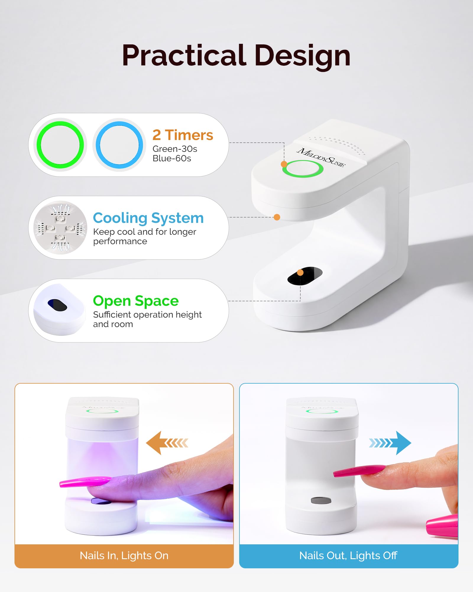 MelodySusie held in hand displaying compact size and portability for on-the-go use