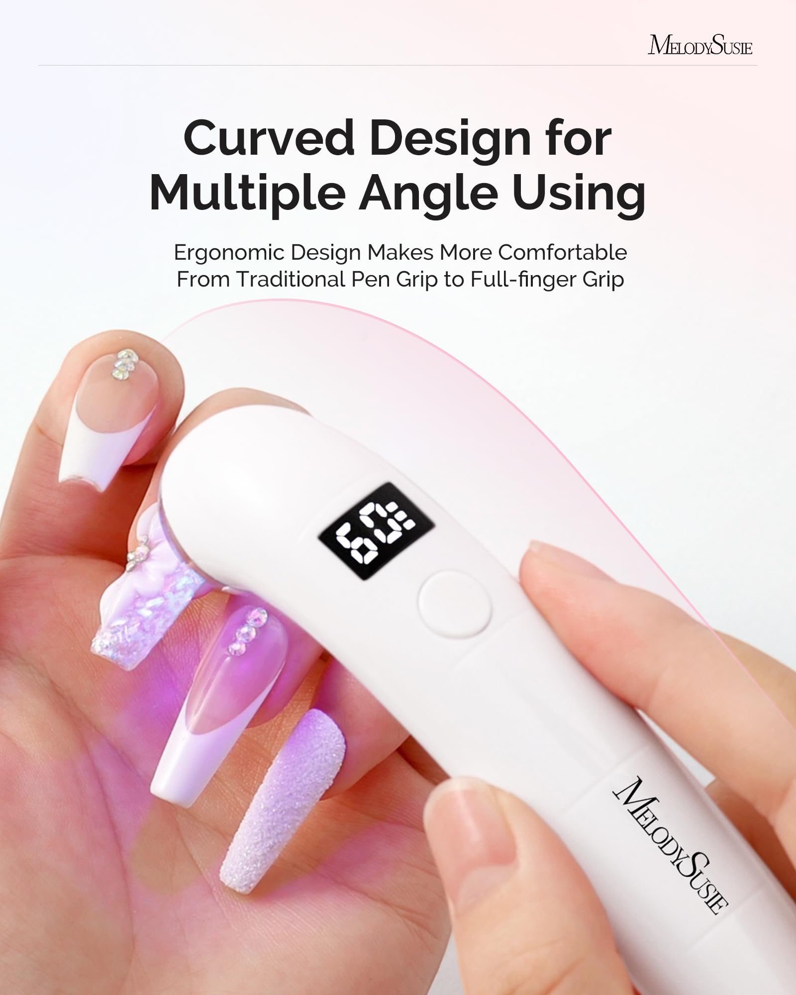 MelodySusie concave chamber detail focusing light for faster, targeted curing