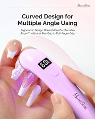 MelodySusie close-up of concave reflector highlighting focused curing advantage
