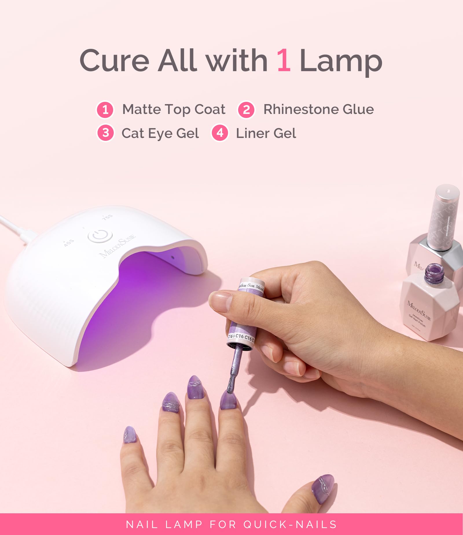 MelodySusie curing a thumb to demonstrate targeted curing and faster workflow benefit