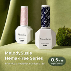 Finished manicure wearing MelodySusie glossy black gel showing salon-quality shine