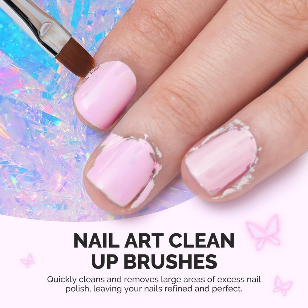 MelodySusie flat brush close-up of nylon bristles highlighting smooth edge control for applying base coats