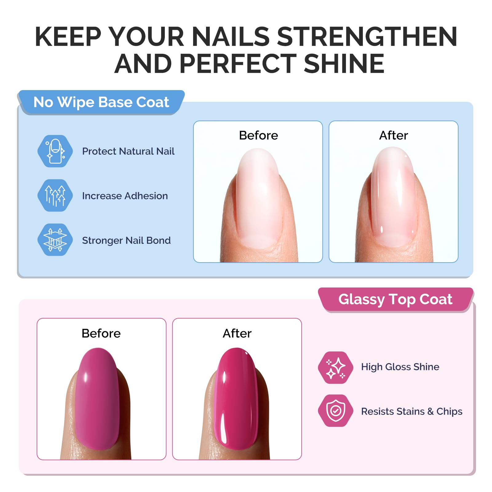 MelodySusie gel texture and high gloss finish highlighting durable shine