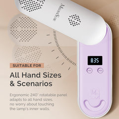 MelodySusie curing a foot showing 240-degree adjustment for nail access benefit