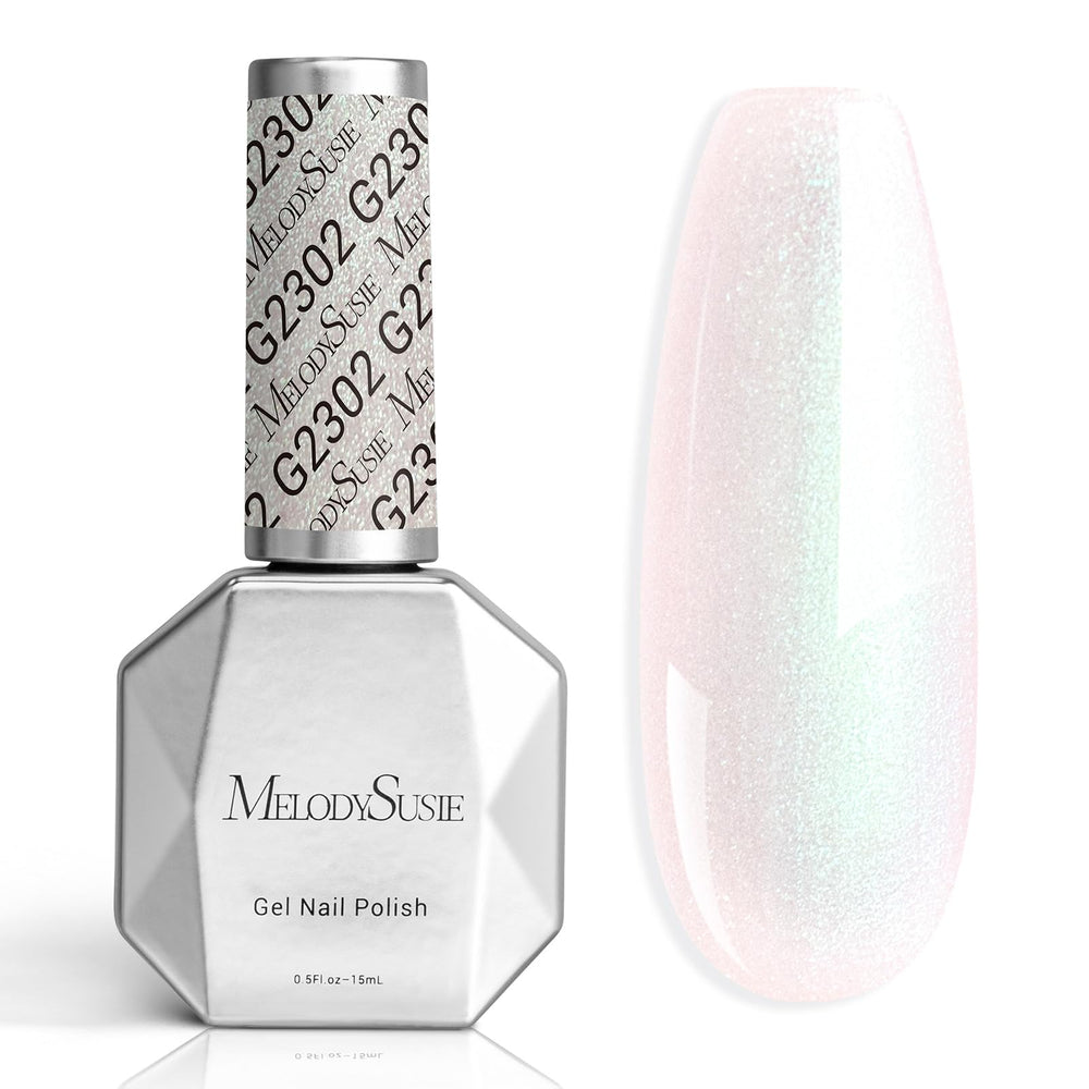 MelodySusie front bottle showing aurora shimmer and glossy finish benefit