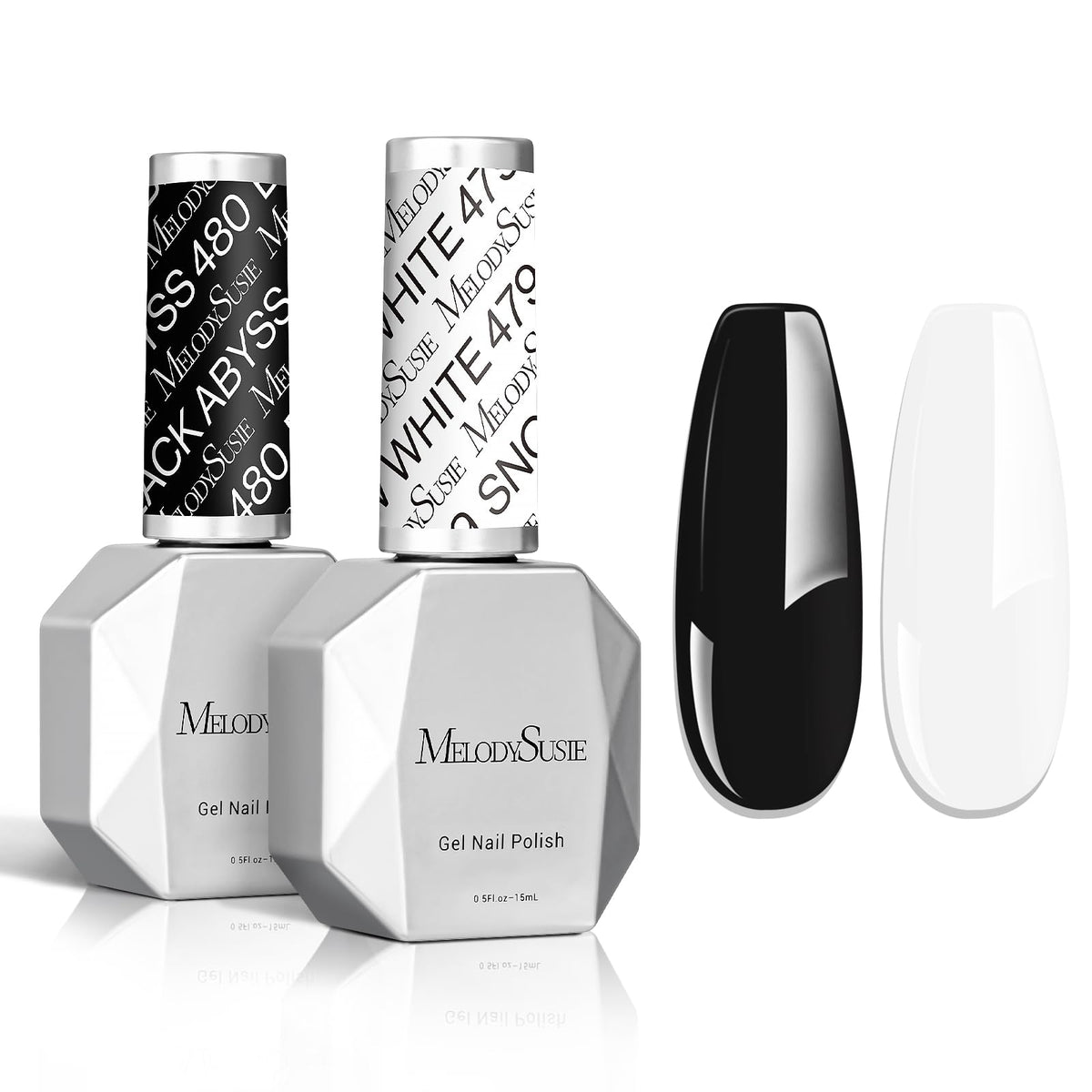 MelodySusie front packaging showing black and white bottles for classic sets and convenience