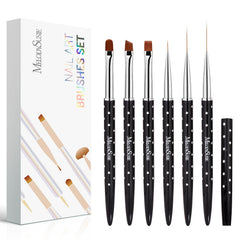 MelodySusie front view of six-piece brush set showing stylish finish and caps