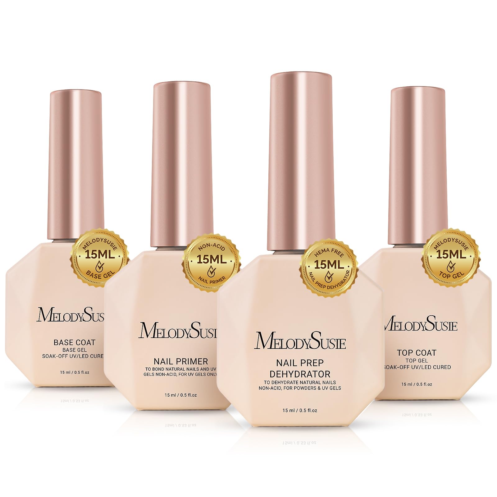 MelodySusie front view of 4 clear bottles showing kit benefits