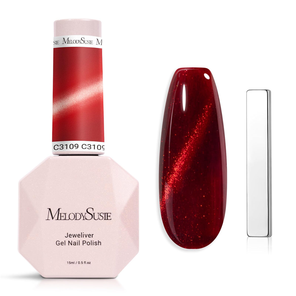 MelodySusie front packaging showing bottle and magnet for instant cat eye effect