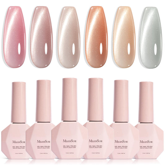 MelodySusie front packaging showing six nude pink bottles and magnet, easy kit benefit