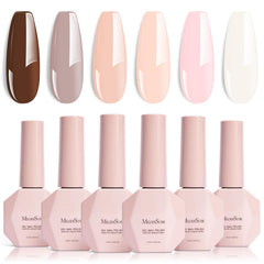 MelodySusie front packaging showing six nude brown gel bottles and neutral tones for versatile wear