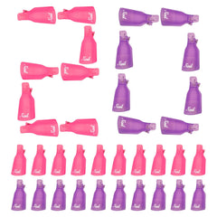 MelodySusie soak-off clips front view showing 20-piece set and color variety for fast removal