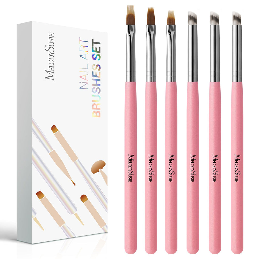 MelodySusie front packaging showing six ombre nail brushes and benefits