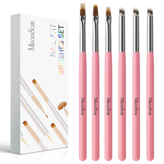 MelodySusie front packaging showing six ombre nail brushes and benefits