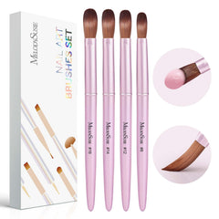 MelodySusie front packaging showing four numbered brushes and metallic pink handles for easy identification and style