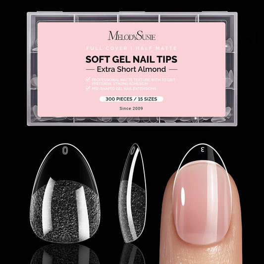 MelodySusie front packaging showing 300pcs set and clear tips for quick access